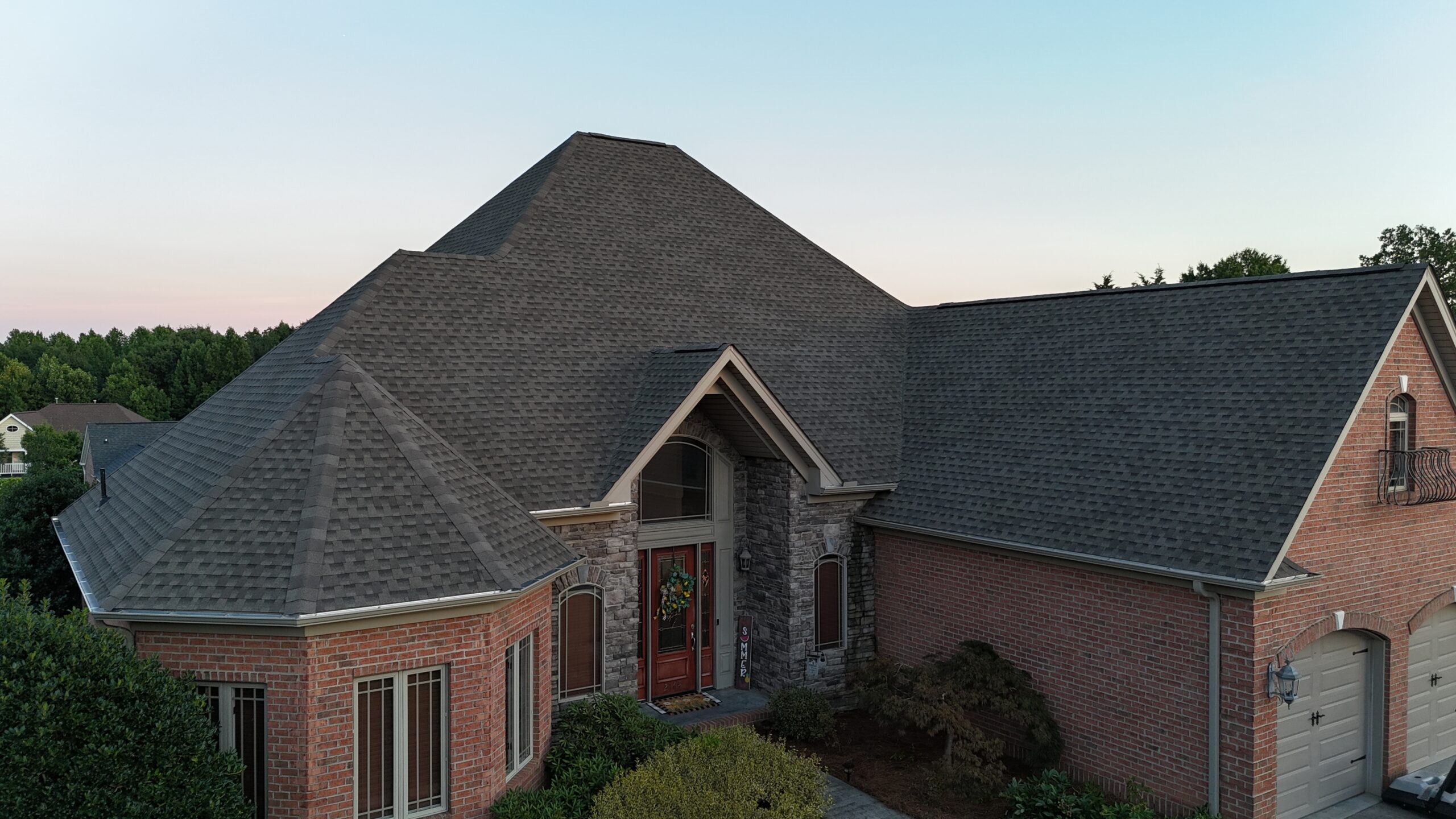 GAF Roof in Clemmons NC with Timberline HDZ shingles in Weathered Wood color.